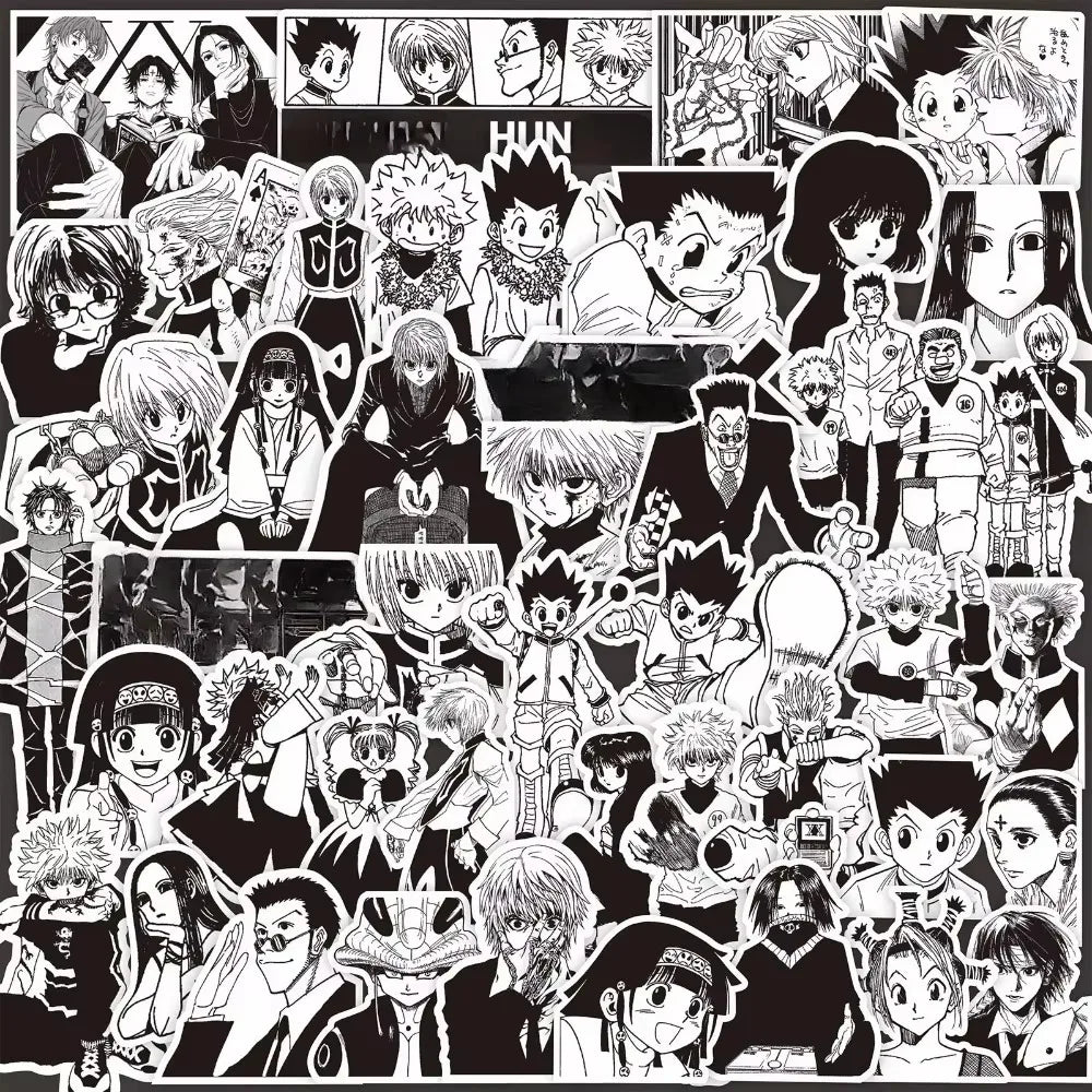 70Pcs Full Time Hunter Anime Graffiti Stickers Set for Laptop Phone Guitar Suitcase Fridge - Eye-Catching Stationery Decoration