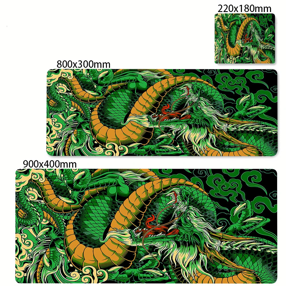 Black & White Dragon Gaming Mouse Pad – Extended Desk Mat 400x900