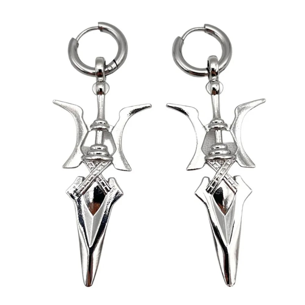 Yokai Supply Anime-Inspired Gothic Halberd Pendant Necklace – Dark Cosplay Weapon Charm for Men & Women