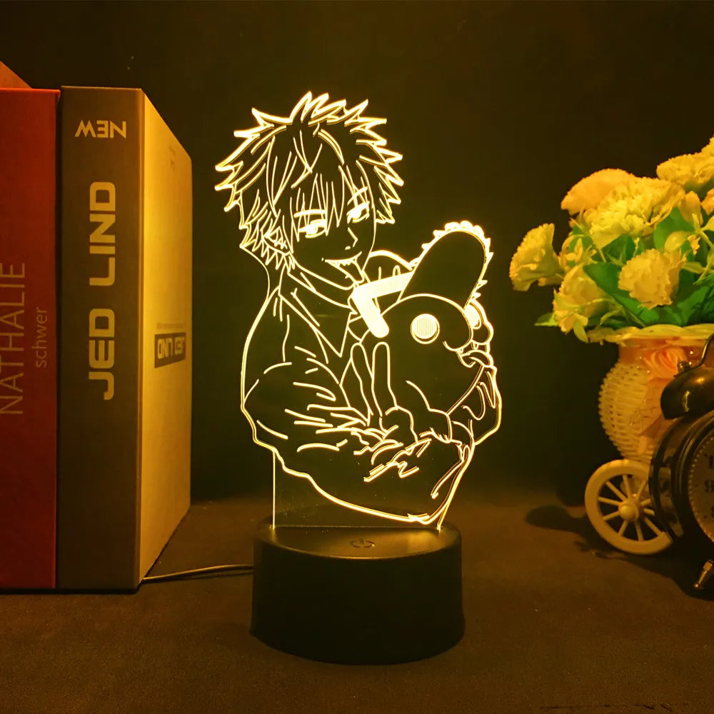 Anime-Style LED Acrylic Display Lamp – Character Figure Night Light with Remote Control