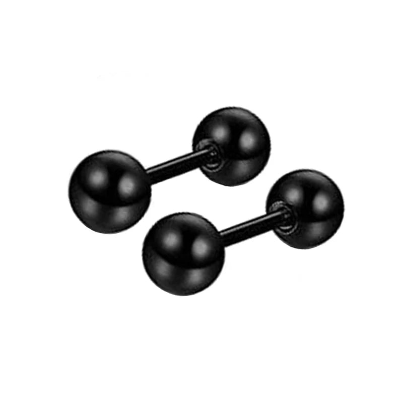 Stainless Steel Cross Long Chain Dangle Hoop Earrings – Black or Silver Tone (Unisex Set)