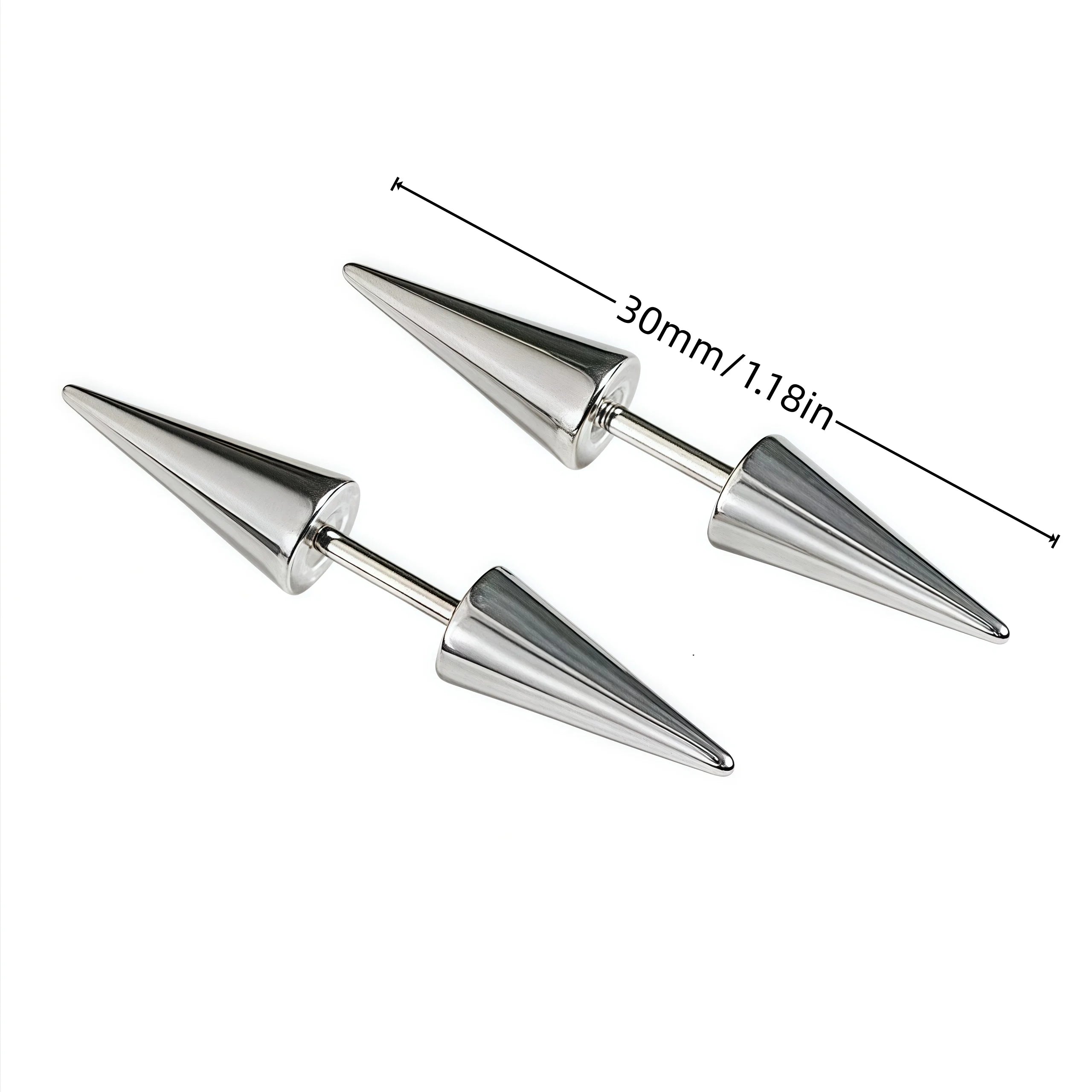 Stainless Steel Lightning Chain Hoop Earrings – Punk Feather Drop (Unisex)