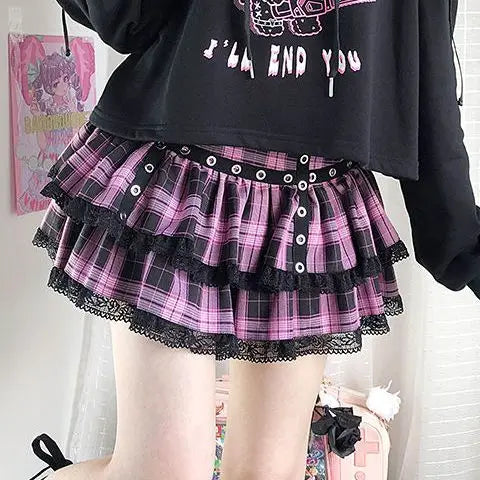 Patchwork Hollow-Out Crop Hoodie – Gothic Y2K Cartoon Print