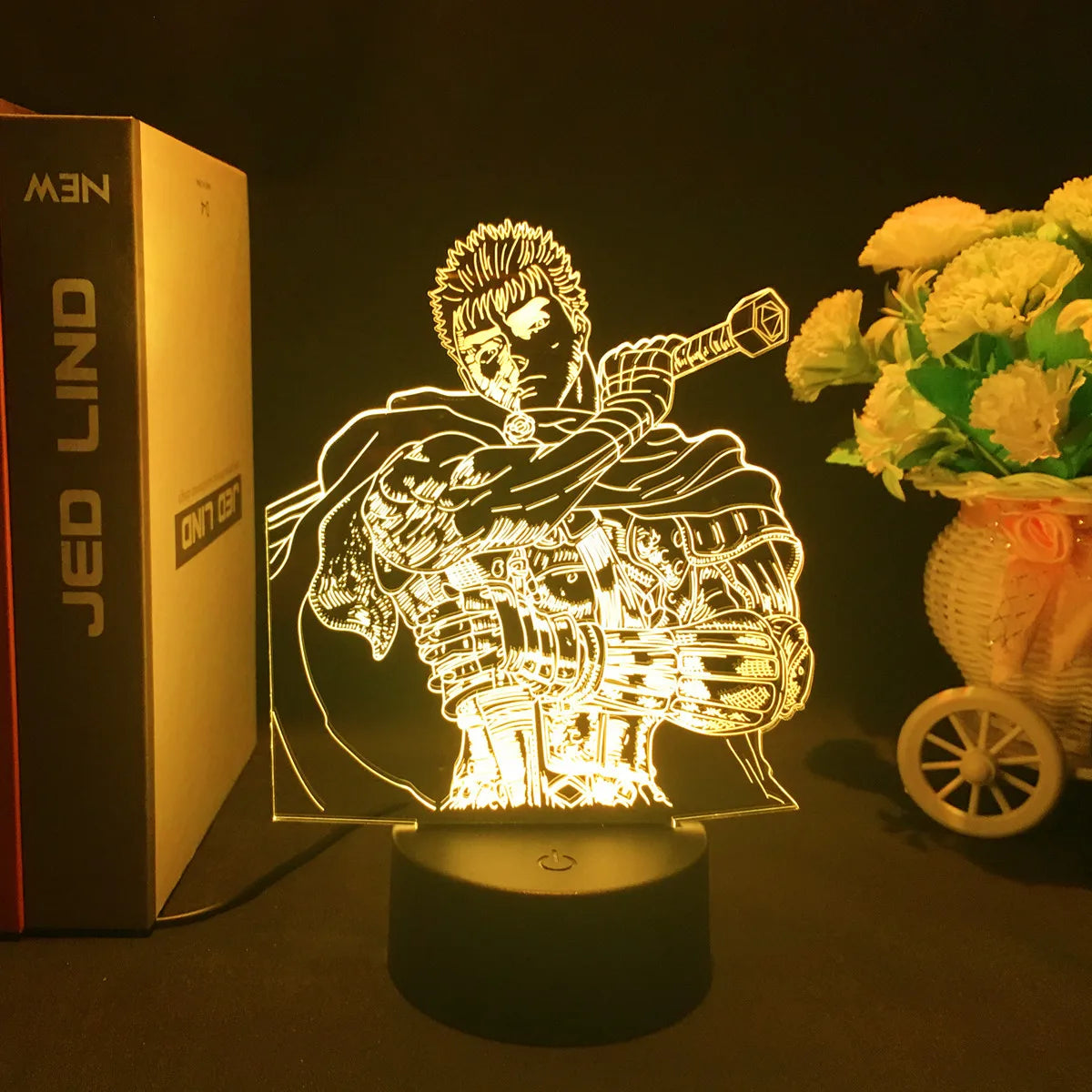 Dark Swordsman LED Acrylic Night Light – 3D Anime Glow Lamp