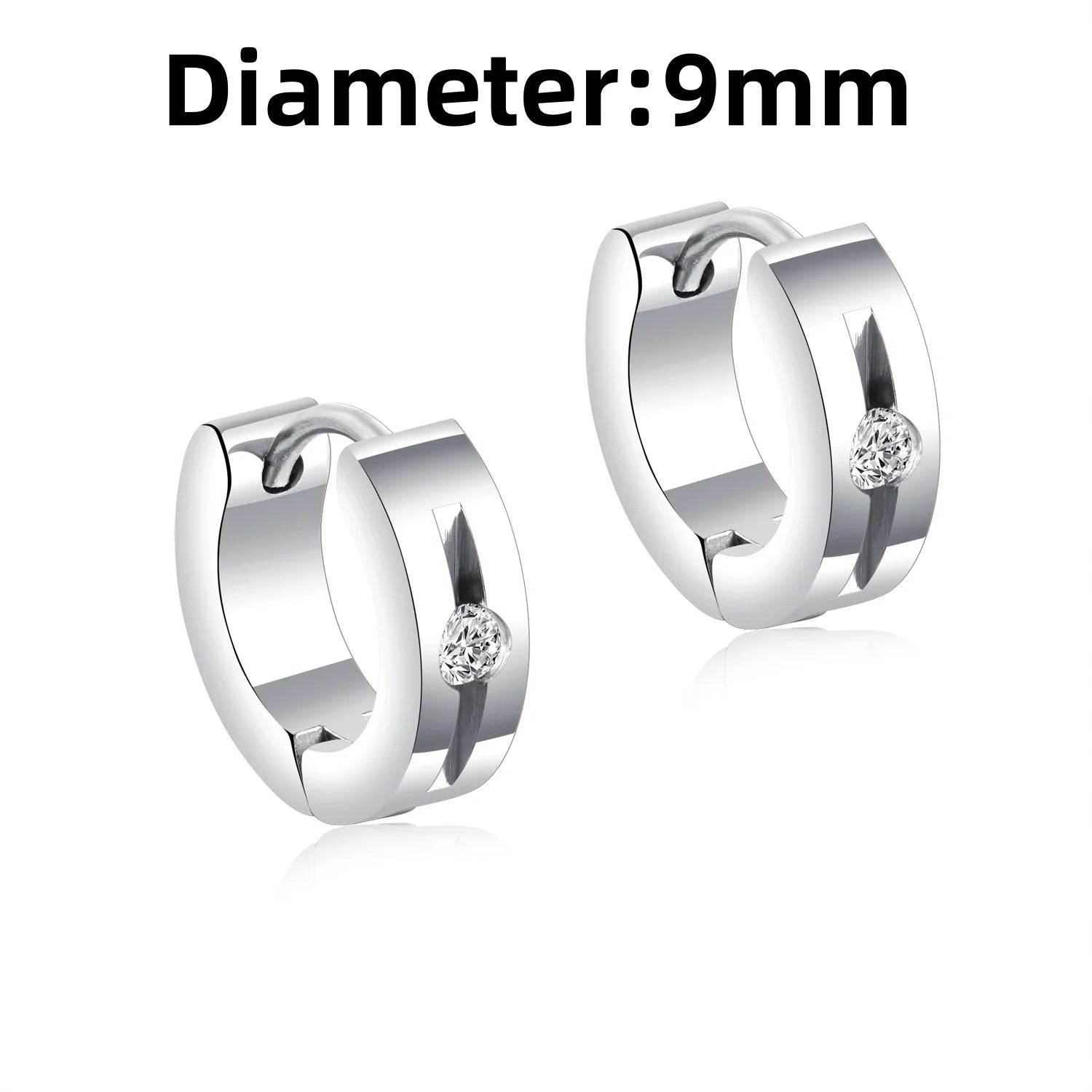 Stainless Steel Lightning Chain Hoop Earrings – Punk Feather Drop (Unisex)