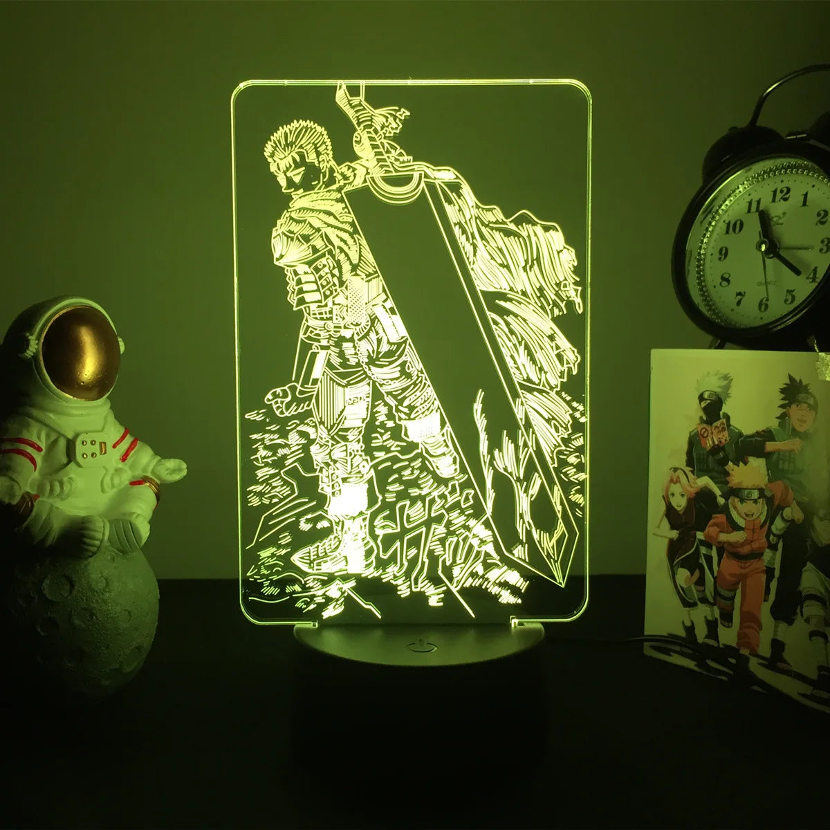 Dark Swordsman LED Acrylic Night Light – 3D Anime Glow Lamp