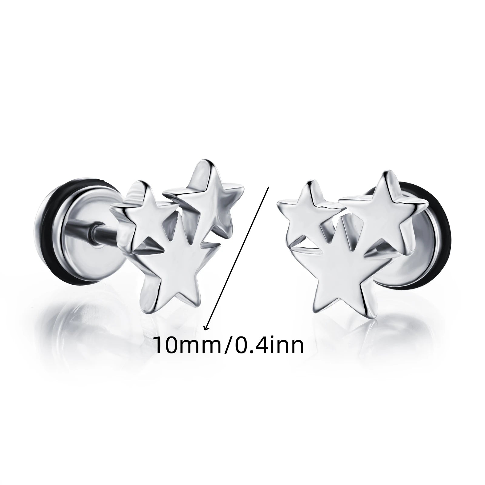 Stainless Steel Lightning Chain Hoop Earrings – Punk Feather Drop (Unisex)