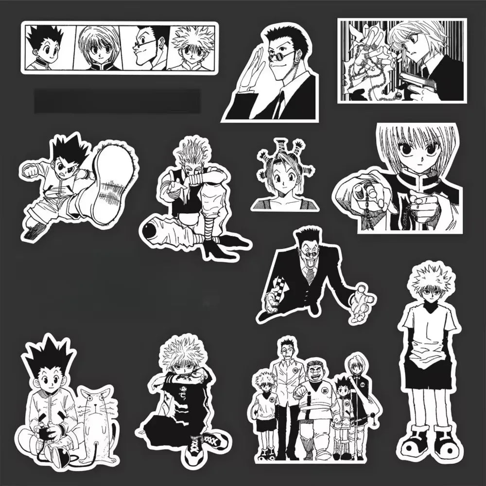 70Pcs Full Time Hunter Anime Graffiti Stickers Set for Laptop Phone Guitar Suitcase Fridge - Eye-Catching Stationery Decoration