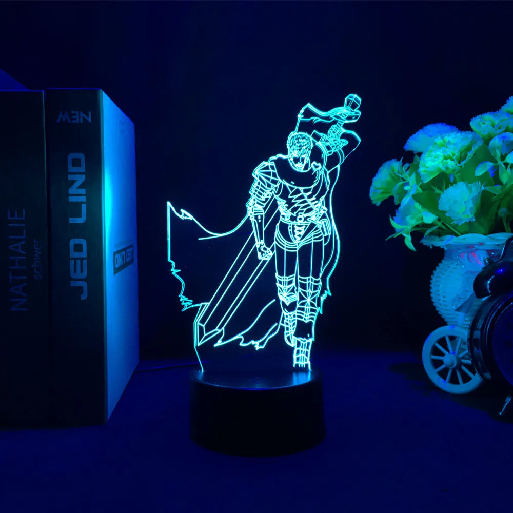Dark Swordsman LED Acrylic Night Light – 3D Anime Glow Lamp