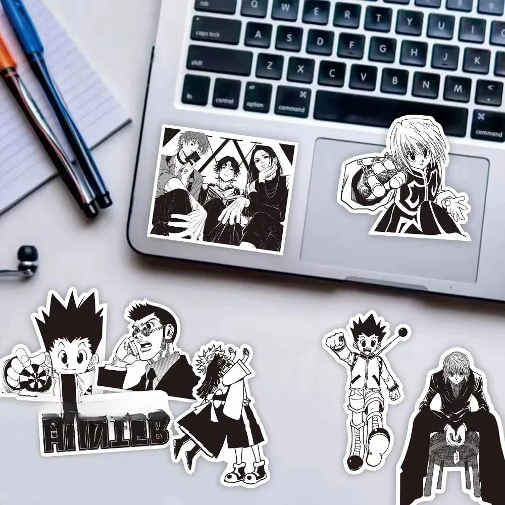 70Pcs Full Time Hunter Anime Graffiti Stickers Set for Laptop Phone Guitar Suitcase Fridge - Eye-Catching Stationery Decoration