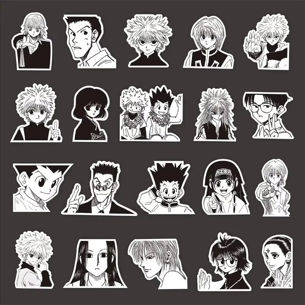 70Pcs Full Time Hunter Anime Graffiti Stickers Set for Laptop Phone Guitar Suitcase Fridge - Eye-Catching Stationery Decoration