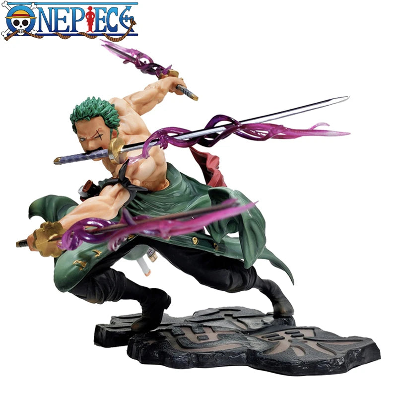 10cm Three-Sword Warrior Mini PVC Figure – Anime Collectible Model