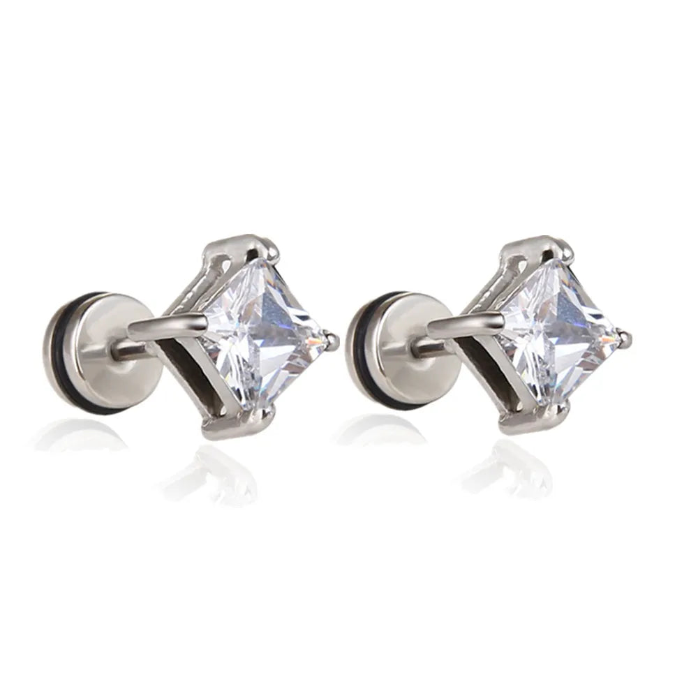 Stainless Steel Lightning Chain Hoop Earrings – Punk Feather Drop (Unisex)