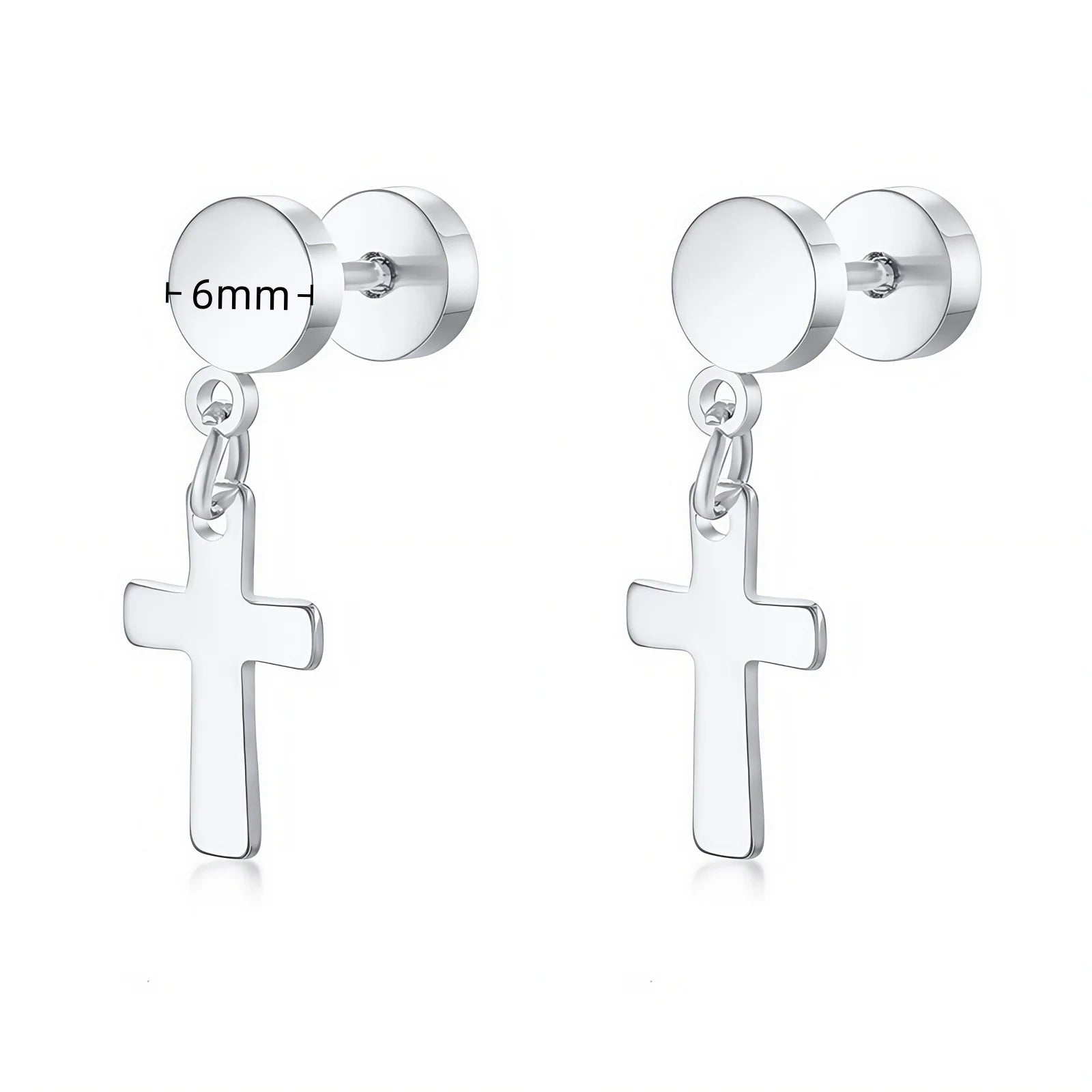 Stainless Steel Lightning Chain Hoop Earrings – Punk Feather Drop (Unisex)