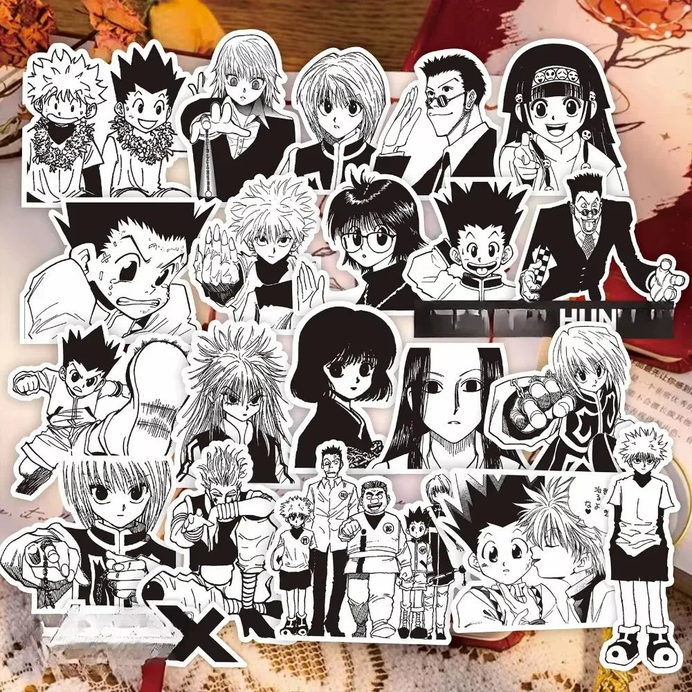 70Pcs Full Time Hunter Anime Graffiti Stickers Set for Laptop Phone Guitar Suitcase Fridge - Eye-Catching Stationery Decoration
