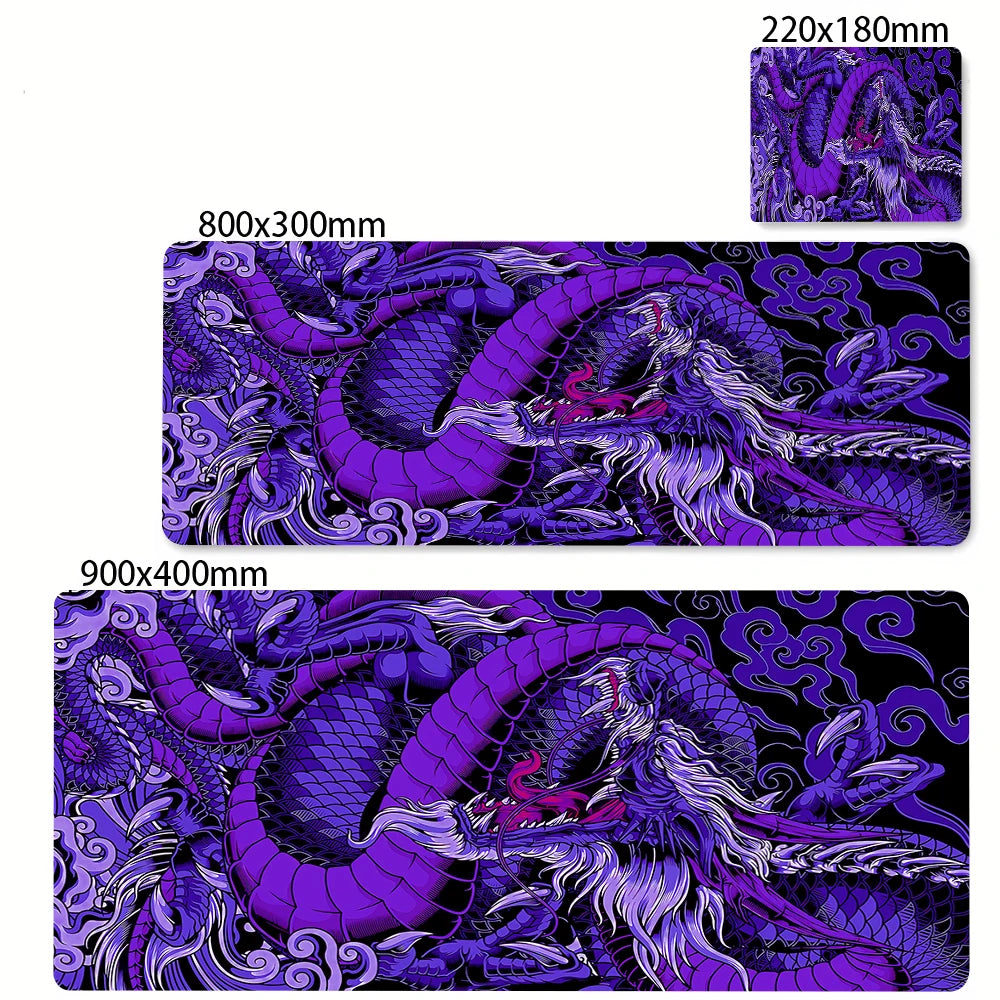 Black & White Dragon Gaming Mouse Pad – Extended Desk Mat 400x900
