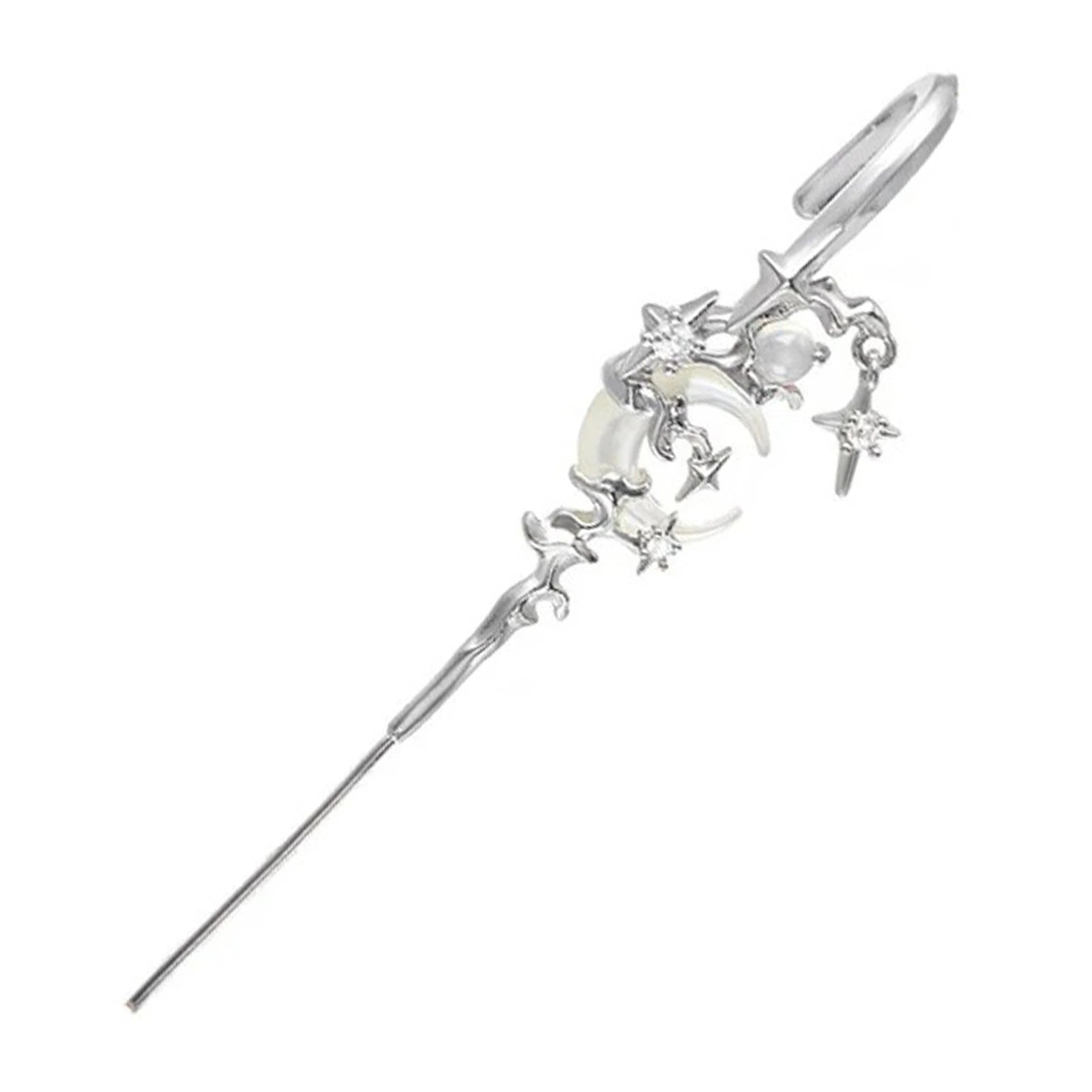 Yokai Supply "Moon Ear Hook Earrings" for Women, Delicate Star & Moon Piercing Earrings, Stainless Steel Fashion Jewelry for Daily Wear & Gifts