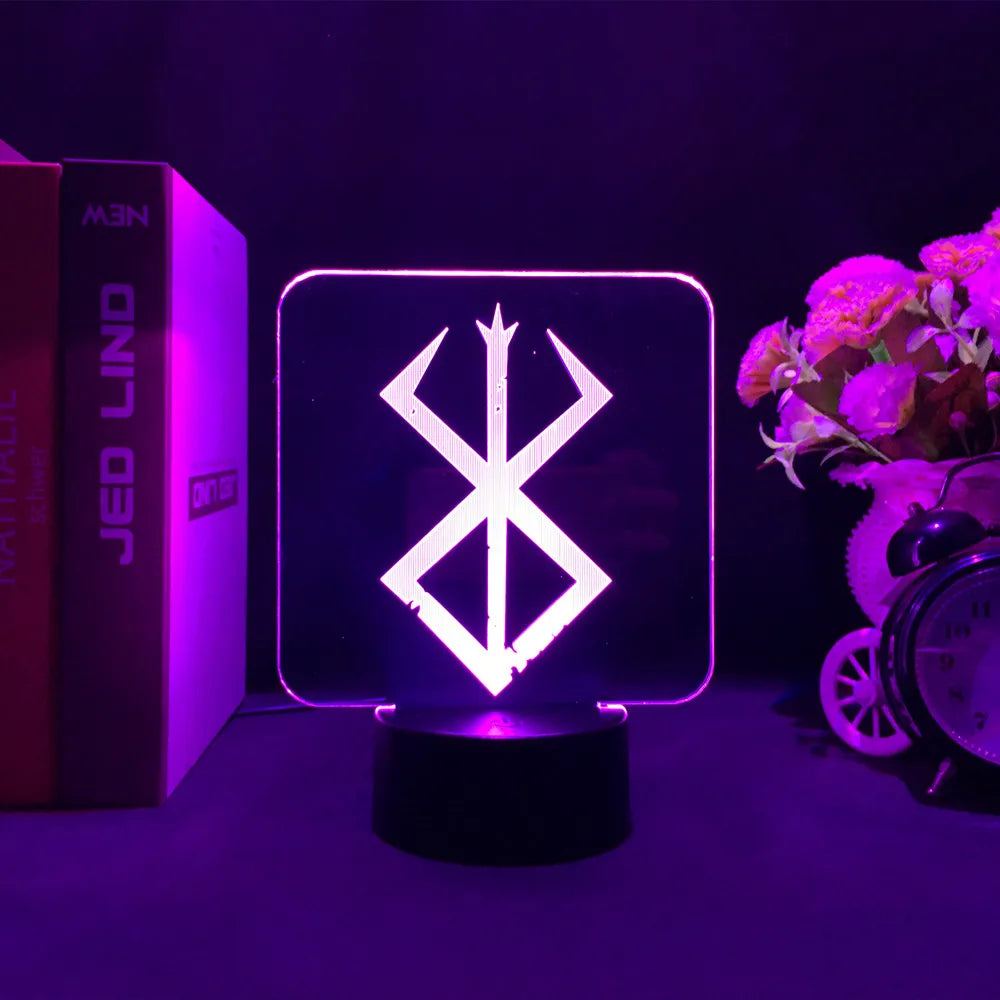 Dark Swordsman LED Acrylic Night Light – 3D Anime Glow Lamp