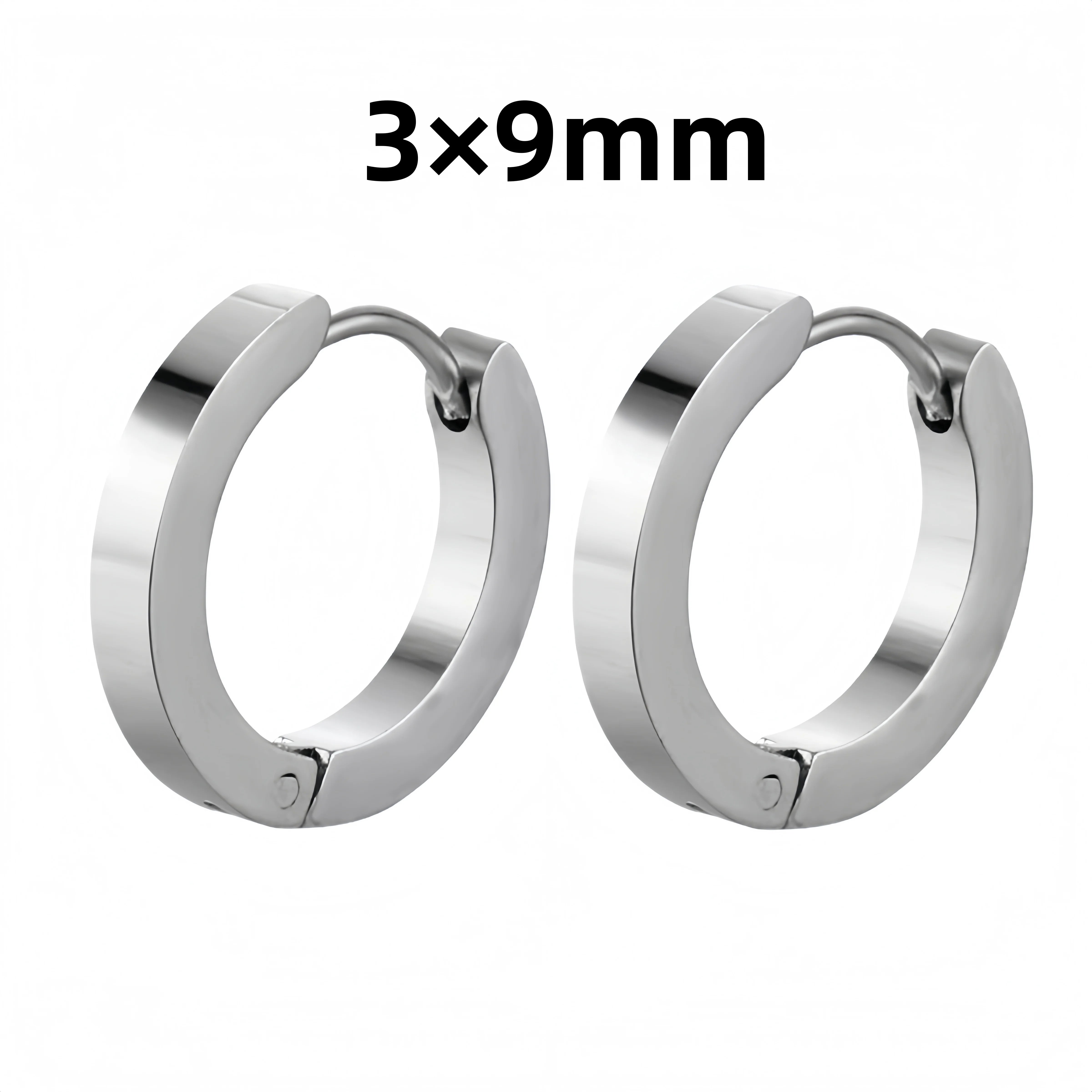 Stainless Steel Lightning Chain Hoop Earrings – Punk Feather Drop (Unisex)